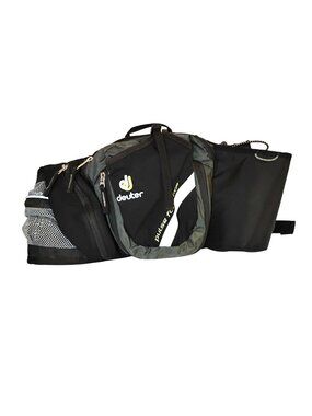 DEUTER Mens L Waist Pack Bag Black Nylon Hiking Bottle Slot
